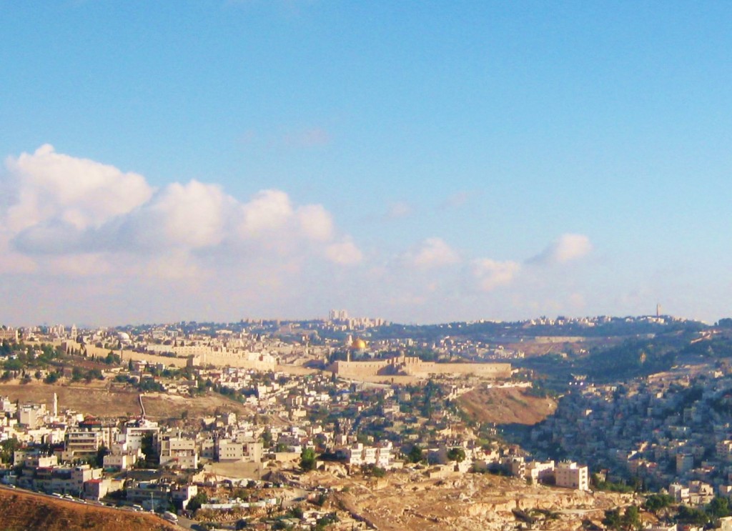 A view of the Old City from across the valley in Abu Tor--where our march began. 