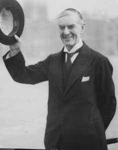 Neville Chamberlain: peace for our time.