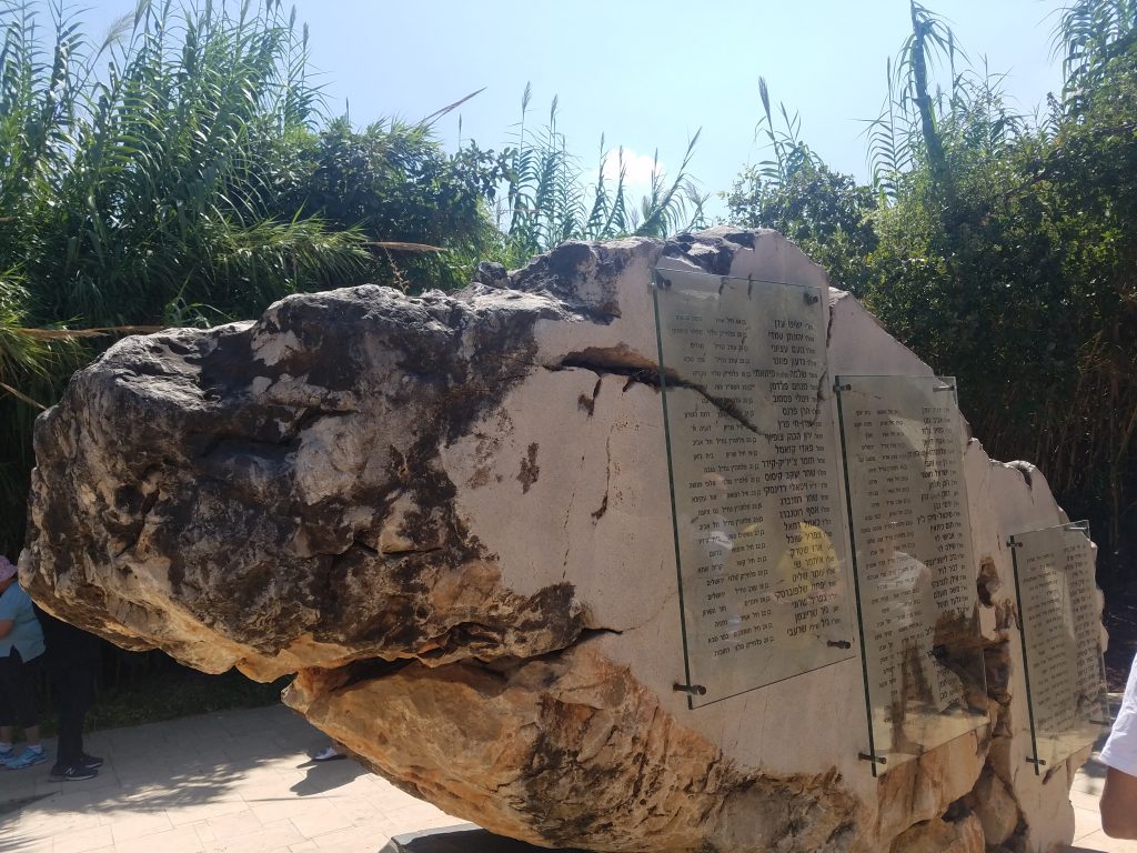 The stone containing the names of the soldiers.