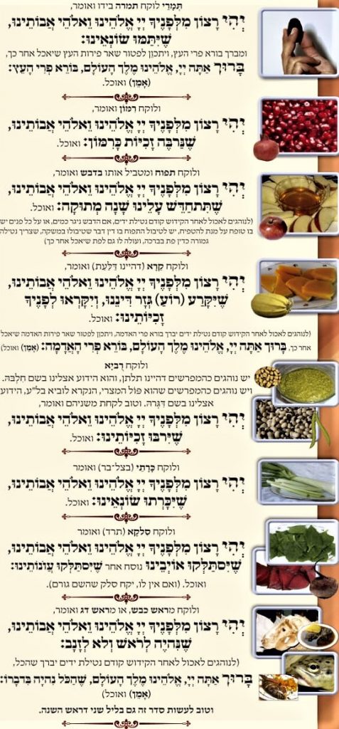 The Rosh Hashana pre-menu.
