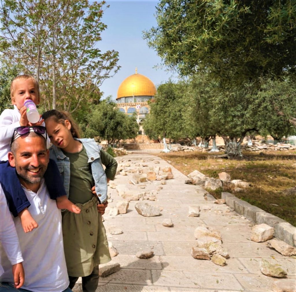The scene on the Temple Mount this morning.