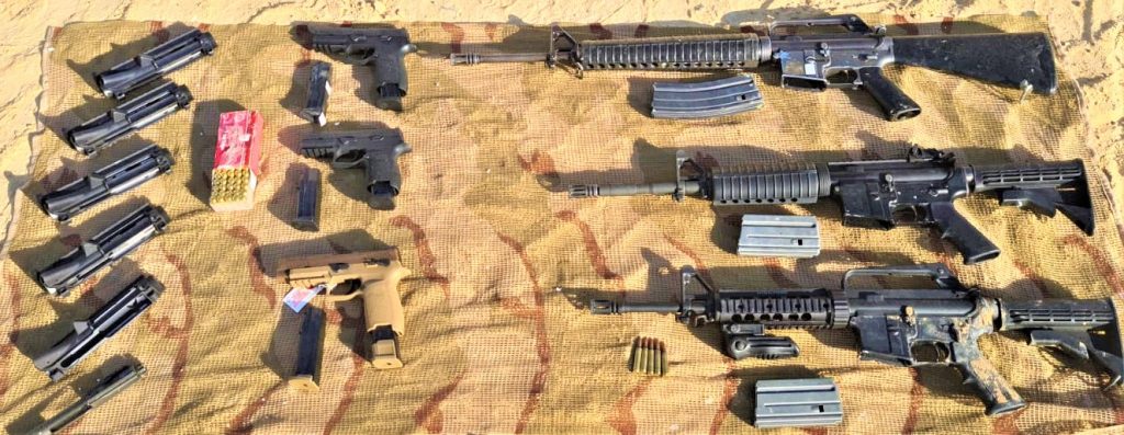 More weapons seized from terrorists as they tried to cross from Jordan into Israel in the Dead Sea area.