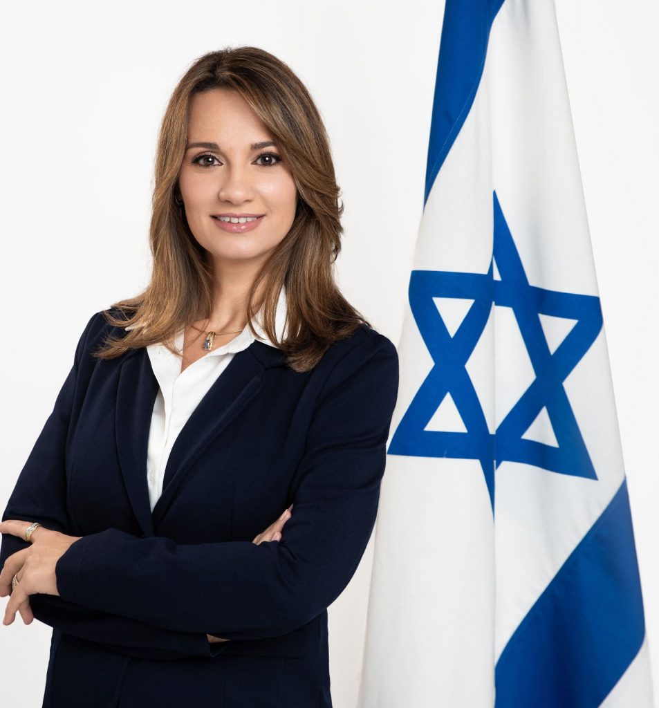 Education Minister Yifat Sasha Biton. She always likes be photographed with the Israeli flag but her education reforms tell a different story.