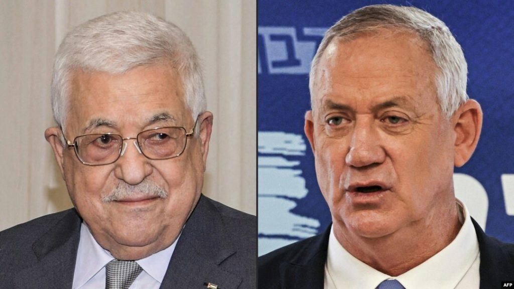 Abu Mazen (aka Mahmoud Abbas left, and Benny Gantz right--birds of a feather.