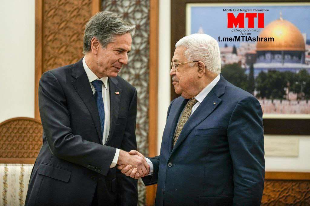U.S. Secretary of State Blinken meeting with PLO Chairman Abu Mazen in Ramallah yesterday.