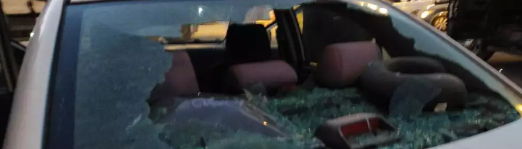 The car after the attack.