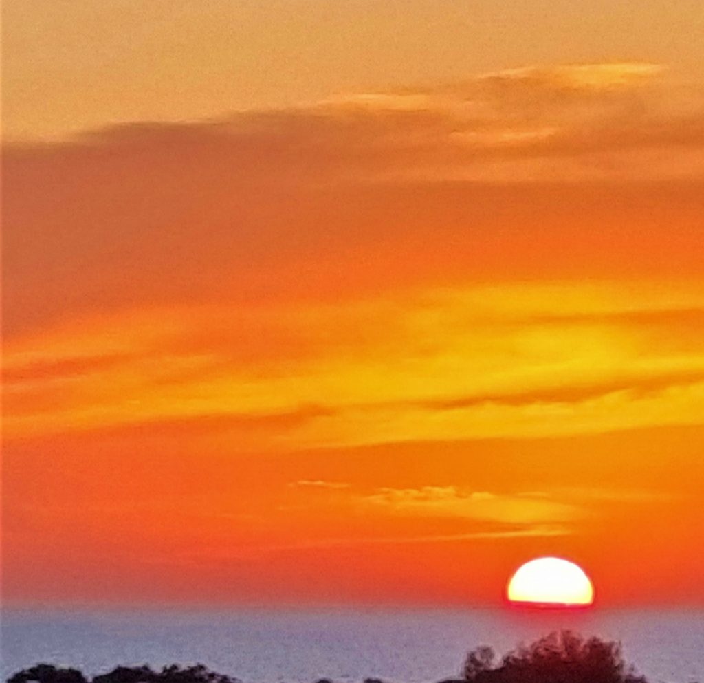 A photo of the sunset over the Mediterranean last night taken by your humble servant from his house in Ashdod.