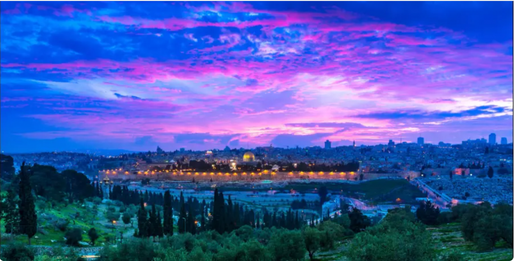 A gorgeous photo of Jerusalem taken by an unknown photographer this week.