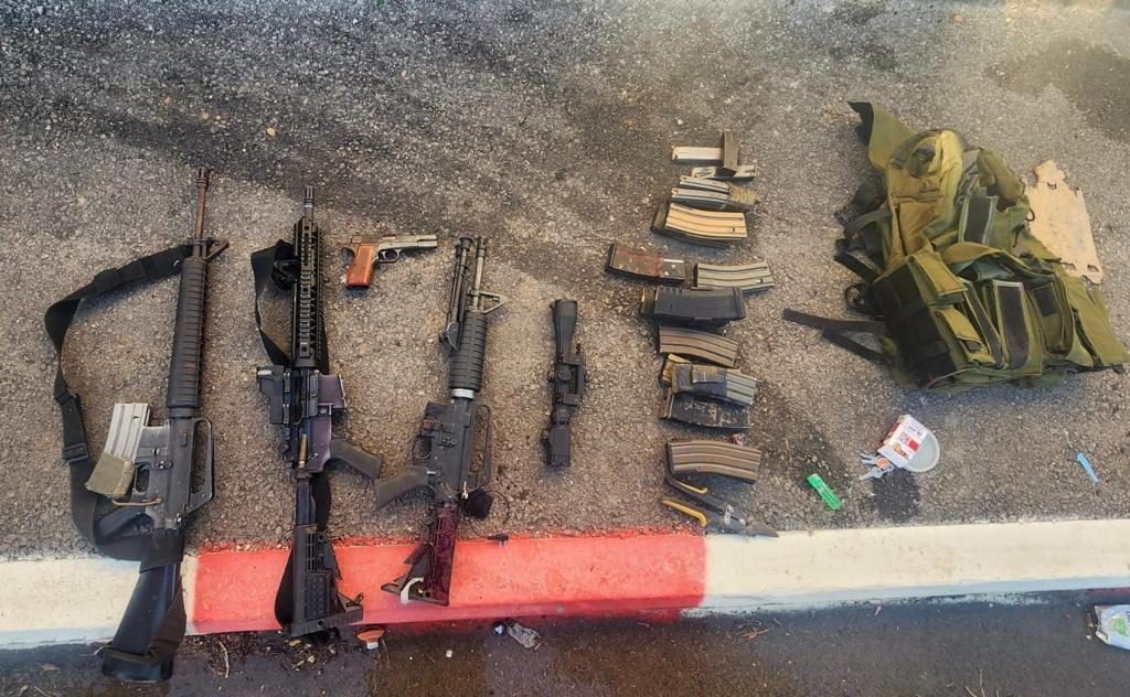 The weapons used by the 3 terrorists in the attack.